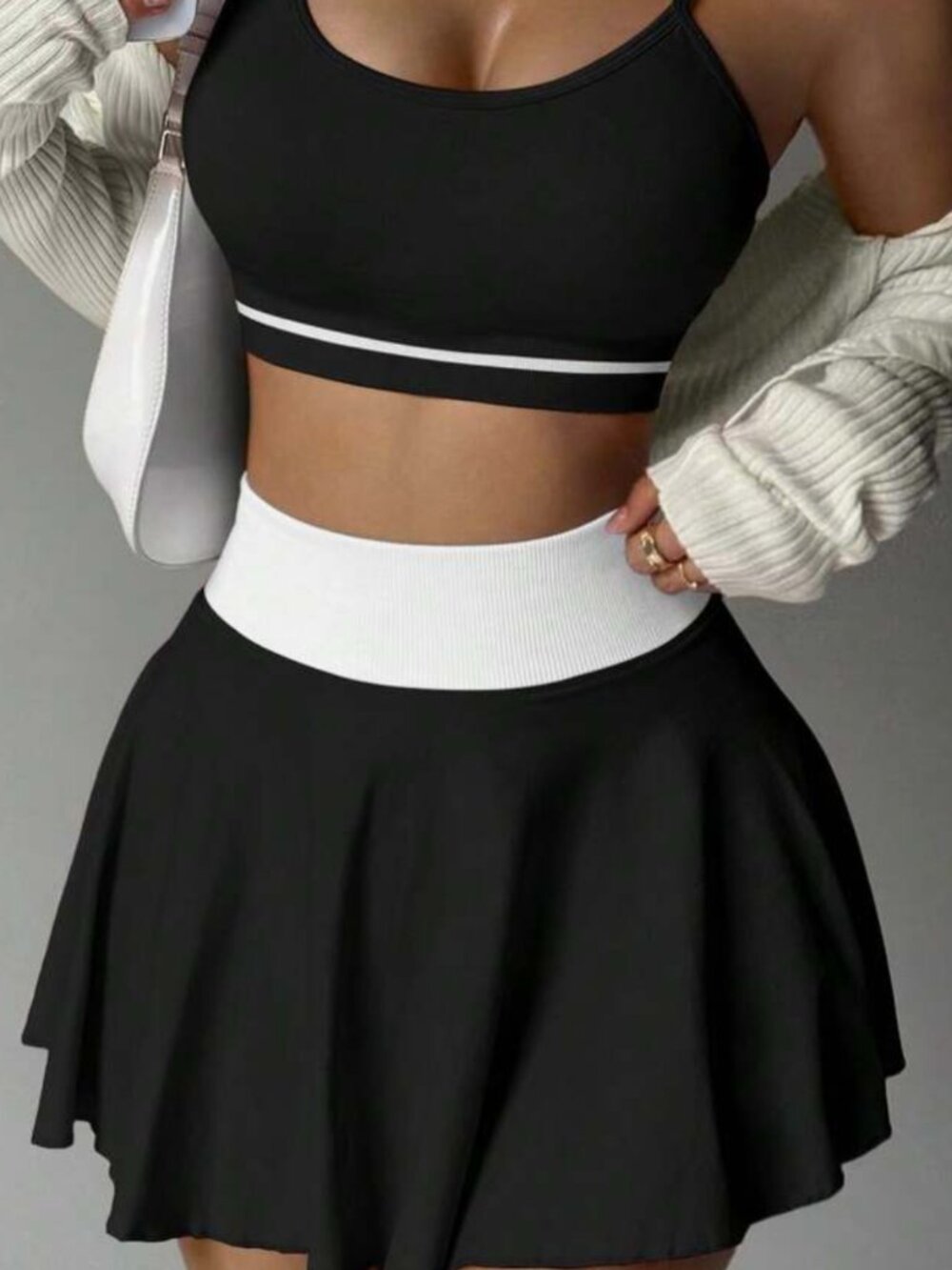 Women's Sports Suit With Bra And Skirt